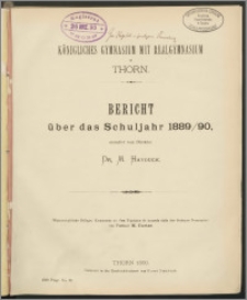 Bericht über das Schuljahr 1889/90 [...]