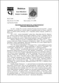 Biuletyn Koła Miłośników Dziejów Grudziądza 2004, Rok 2, nr 34(39) : Zapomniana opowieść historyczna „Ksiądz Mackiewicz”Mieczysławy Śleczkowskiej z 1914 r.