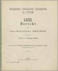 LXIII. Bericht über das Schuljahr 1900/1901 [...]