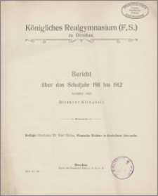 Bericht über das Schuljahr 1911 bis 1912 [...]