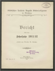 Bericht über das Schuljahr 1911/12 [...]