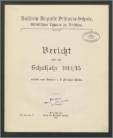 Bericht über das Schuljahr 1914/15 [...]