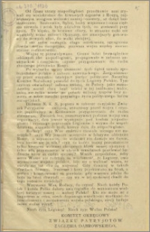 Odezwa. [Incipit] Od czasu utraty niepodległości przodkowie nasi zrywali się wielokrotnie do krwawych zapasów z Rosyą [...]