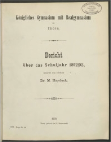 Bericht über das Schuljahr 1892/93 [...]