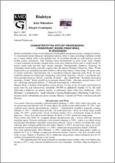 Biuletyn Koła Miłośników Dziejów Grudziądza 2007, Rok 5, nr 9(122) : Charakterystyka Kotliny Grudziądzkiej i przeprawy wodne przez Wisłę w Grudziądzu