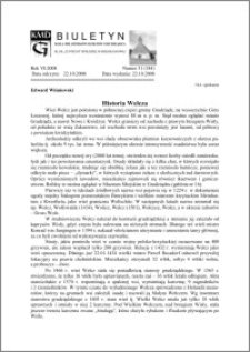 Biuletyn Koła Miłośników Dziejów Grudziądza 2008, Rok VI, nr 31(184) Historia Wełcza