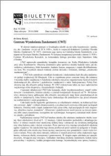 Biuletyn Koła Miłośników Dziejów Grudziądza 2008, Rok VI, nr 32(185): Centrum Wyszkolenia Żandarmerii (CWŻ)