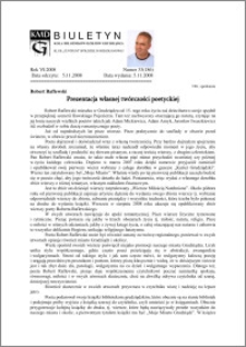 Biuletyn Koła Miłośników Dziejów Grudziądza 2008, Rok VI, nr 33(186): Prezentacja własnej twórczości poetyckiej