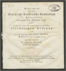 Examen Publicum in Gymnasio Regio Varmiensi Quod Brunsbergaue Est Diebus XII. XIII. et XIV. M. Augusti A. MDCCCXXIX