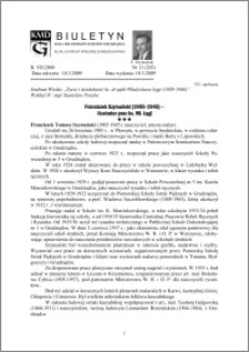 Biuletyn Koła Miłośników Dziejów Grudziądza 2009, Rok 7, nr 11(203) : Franciszek Szymański (1905-1945) –ilustrator prac ks. Wł. Łęgi
