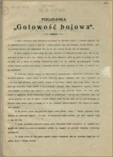 Pogadanka "Gotowość bojowa"