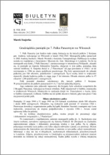 BiulBiuletyn Koła Miłośników Dziejów Grudziądza 2010, Rok VIII, nr 8(237): Grudziądzkie pamiątki po 7. Pułku Pancernym we Włoszech