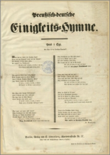 Preussisch = deutsche Einigkeits = Hymne