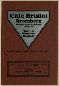 [Katalog] : [Inc.:] Café Bristol Bromberg - Inhaber Alois Krammer, Täglich Künstler-Konzert
