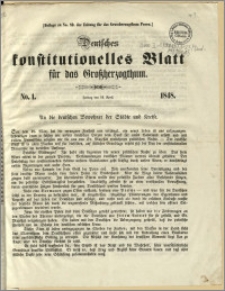 Deutsches konstitutionelles Blatt für das Grossherzogthum, 1848.04.14, nr 1