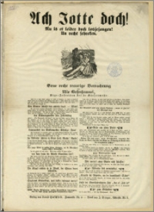 Ach Jotte doch! Nu is et leider doch losjejangen! Un recht sehreken : Eene recht traurige Betrachtung