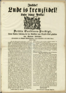 Juchhe ! Lude is kreuzfidel ! Lude danzt Polka : Dritte Gardinen-Predigt, ihrem Gatten Ludewig bei der Rückkehr vom Bezirks-Ball gehalten von Madame Bullrichen