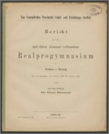 Von Conradisches Provinzial-Schul- und Erziehungs-Institut. Bericht über das mit einem Alumnat verbundene Realprogymnasium zu Jenkau bei Danzig für das Schuljahr von Ostern 1886 bis Ostern 1887