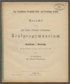 Von Conradisches Provinzial-Schul- und Erziehungs-Institut. Bericht über das mit einem Alumnat verbundene Realprogymnasium zu Jenkau bei Danzig für das Schuljahr von Ostern 1887 bis Ostern 1888