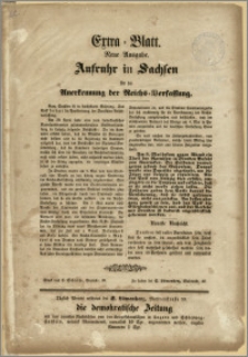 Extra-Blatt. Neue Ausgabe. Aufruhr in Sachsen für die Anerkennung der Reichs-Verfassung