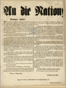 An die Nation! : Mitbürger! Brüder! Berlin, den 9. September 1848