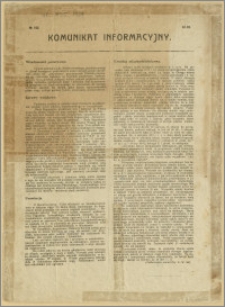 Komunikat Informacyjny: No. 105 (9.I.1918)
