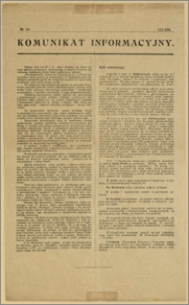 Komunikat Informacyjny: No. 121 (13.3.1918)