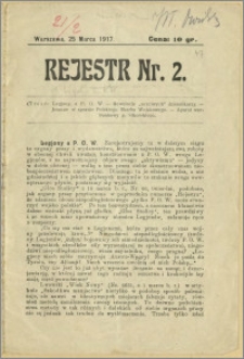 Rejestr Nr 2, 25.03.1917 r.