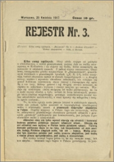 Rejestr Nr 3, 25.04.1917 r.