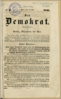 Der Demokrat. Herausgegeben von Vaader, Massaloup und Wiss, No 2, 25. Mai. 1848