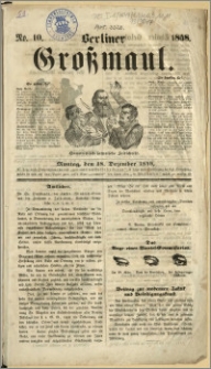 Berliner Grossmaul. No. 10, 18. Dezember 1848