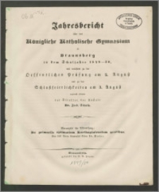 Jahresbericht über das Königliche Katholische Gymnasium zu Braunsberg in dem Schuljahre 1849-50