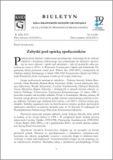 Biuletyn Koła Miłośników Dziejów Grudziądza 2015, Rok XIII, nr 8(420) : Zabytki pod opieką społeczników
