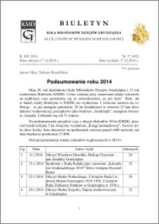 Biuletyn Koła Miłośników Dziejów Grudziądza 2014, Rok XII, nr 37(412)