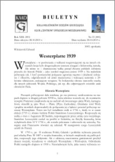 Biuletyn Koła Miłośników Dziejów Grudziądza 2015, Rok XIII, nr 33(445) : Westerplatte 1939