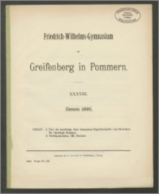 Friedrich-Wilhelms-Gymnasium zu Greifenberg in Pommern. XXXVIII. Ostern 1890