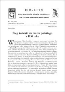 Biuletyn Koła Miłośników Dziejów Grudziądza 2016, Rok XIV, nr 33(486) : Bieg kolarski do morza polskiego w 1930 roku