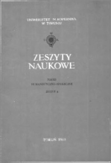 Zeszyty Naukowe Uniwersytetu Mikołaja Kopernika w Toruniu. Nauki Humanistyczno-Społeczne. Filozofia, z. 1 (4), 1960