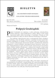 Biuletyn Koła Miłośników Dziejów Grudziądza 2018, Rok XVI nr 16(554) : Poliptyk Grudziądzki