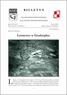 Biuletyn Koła Miłośników Dziejów Grudziądza 2018, Rok XVI nr 25(563) : Lotnictwo w Grudziądzu