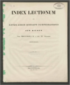 Index Lectionum in Lyceo Regio Hosiano Brunsbergensi per hiemem anni MDCCXLIX - L a die XV Octobris