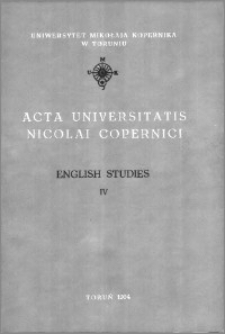 Acta Universitatis Nicolai Copernici. Humanities and Social Sciences. English Studies, z. 4 (274), 1994