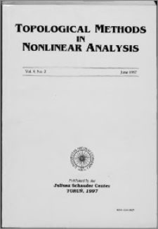Topological Methods in Nonlinear Analysis, Vol. 9 no 2, (1997)