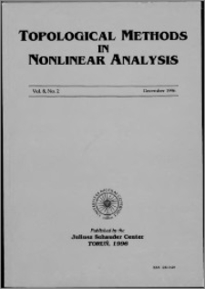 Topological Methods in Nonlinear Analysis, Vol. 8 no 2, (1996)