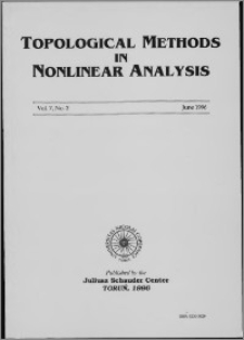Topological Methods in Nonlinear Analysis, Vol. 7 no 2, (1996)