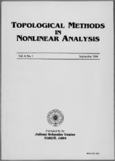 Topological Methods in Nonlinear Analysis, Vol. 4 no 1, (1994)