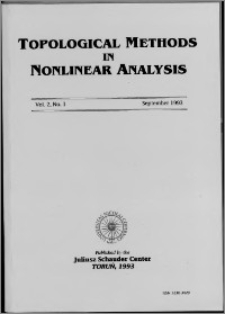 Topological Methods in Nonlinear Analysis, Vol. 2 no 1, (1993)