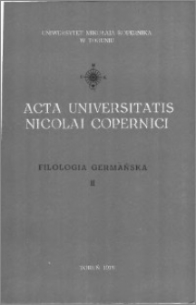 Acta Universitatis Nicolai Copernici. Nauki Humanistyczno-Społeczne. Filologia Germańska, z. 2 (71), 1976