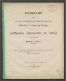 Programm womit zu der auf Donnerstag, den 30. März 1871, angesetzten öffentlichen Prüfung der Zöglinge des städtischen Gymnasiums zu Danzig