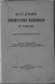 Roczniki Towarzystwa Naukowego w Toruniu, R. 35, (1929)
